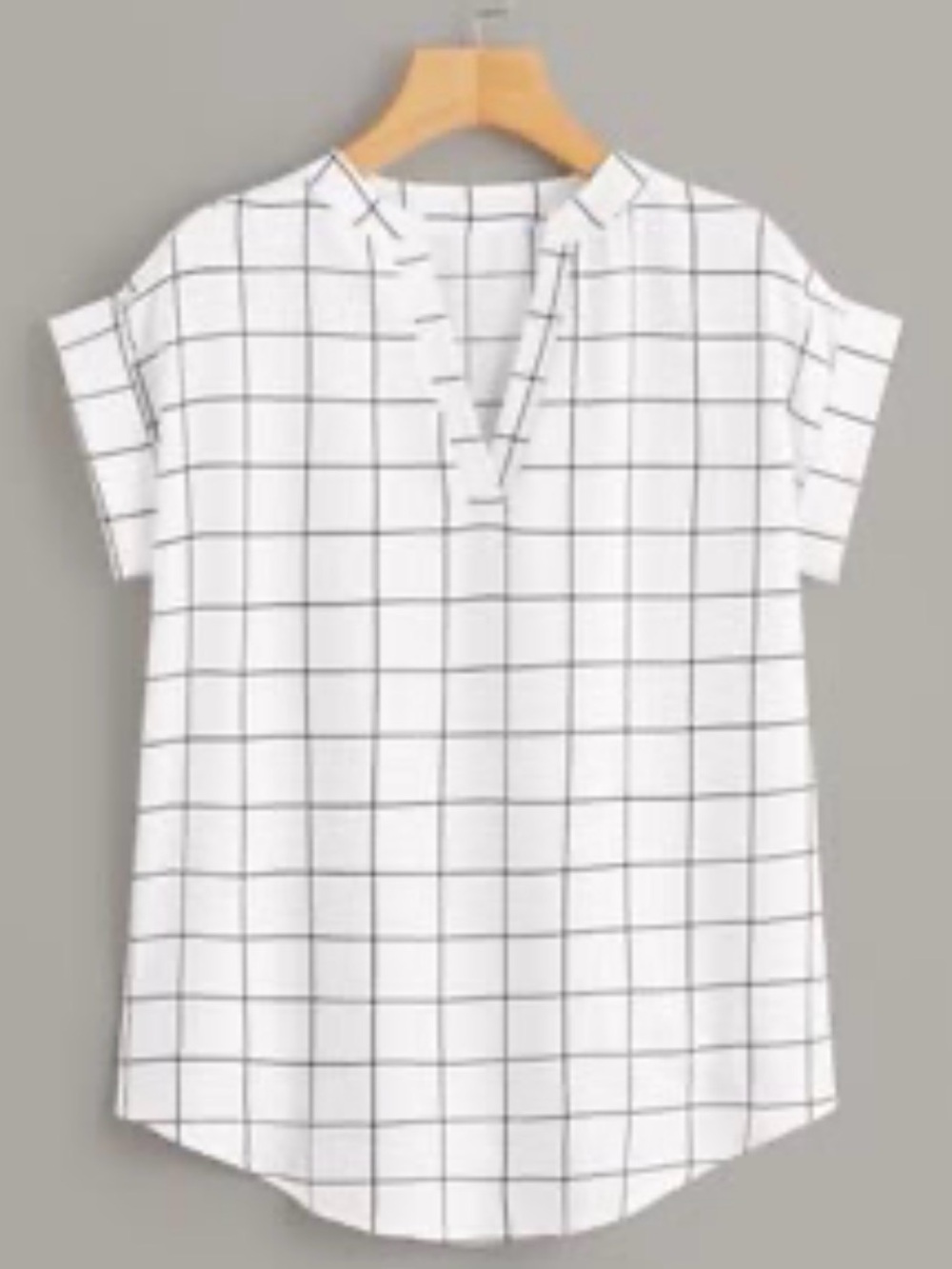 TAHARI | Women’s White Split Neck Linen Popover Windowpane Blouse Top size Small